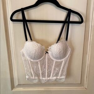 White Lace Bustier Top